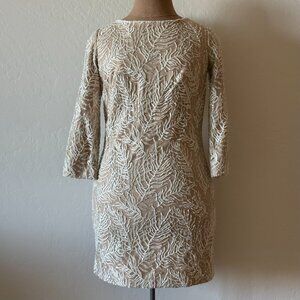 NEW Tadashi Shoji Dress. Size 0. Beads and Sequins. Beige/Tan. NWT.